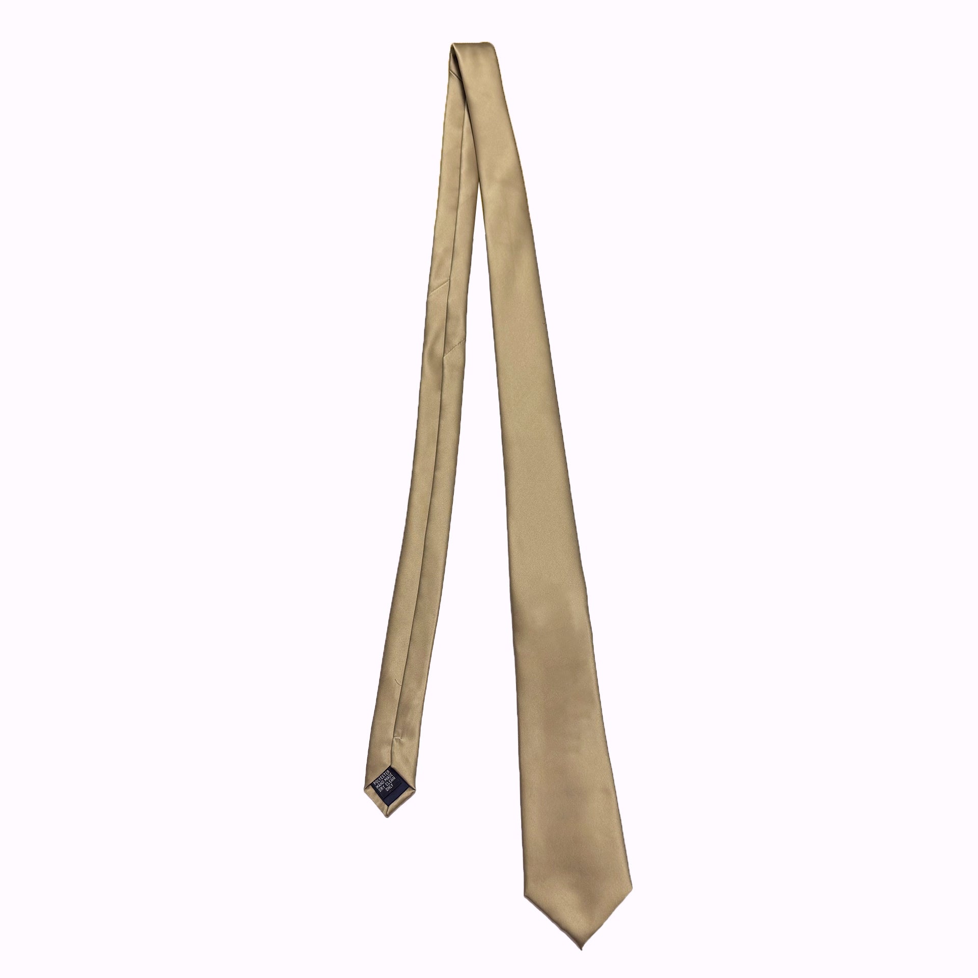 Champagne - Satin Polyester Tie &amp; Pocket Square Set