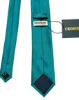 Emerald Teal- Solid Satin Polyester Tie & Pocket Square Set