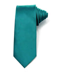 Emerald Teal- Solid Satin Polyester Tie & Pocket Square Set