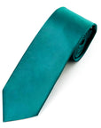 Emerald Teal- Solid Satin Polyester Tie & Pocket Square Set