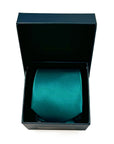 Emerald Teal- Solid Satin Polyester Tie & Pocket Square Set