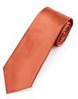 Terracotta Blush - Solid Satin Polyester Tie & Pocket Square Set