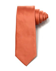 Terracotta Blush - Solid Satin Polyester Tie & Pocket Square Set