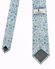 Close-up of the Carnation Garden Blue Liberty Tana Lawn tie showing the carnation print.