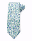 Carnation Garden Blue Liberty Tana Lawn cotton tie, a carnation floral print on a blue ground.