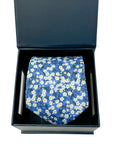 Mitsi Valeria Blue Liberty Tana Lawn cotton tie, handmade from genuine Liberty fabric.