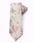 Blossom Drift – Ivory Floral Jacquard Tie