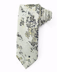Frost & Gold – Silver Floral Jacquard Tie