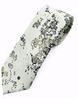 Frost & Gold – Silver Floral Jacquard Tie