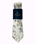 Frost & Gold – Silver Floral Jacquard Tie