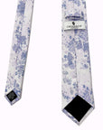Morning Mist – Silver & Blue Floral Jacquard Tie