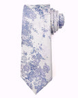Morning Mist – Silver & Blue Floral Jacquard Tie