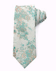 Coral Reef – Mint & Peach Floral Jacquard Tie