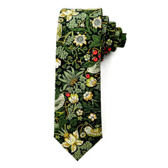 Strawberry Thief Forest Green kids' Liberty Tana Lawn cotton tie, William Morris print.