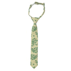 Kew Gardens Boy's Tie featuring vibrant floral patterns in rich blues and greens.