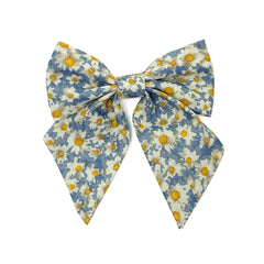 Daisy Delight Petite Hair Tie with cheerful daisy pattern.