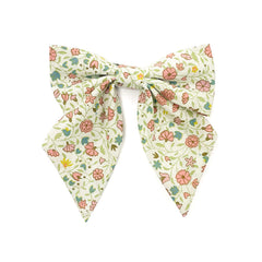 Petite Hair Bow in Floral Meadow design, perfect accessory for girls' hairstyles.