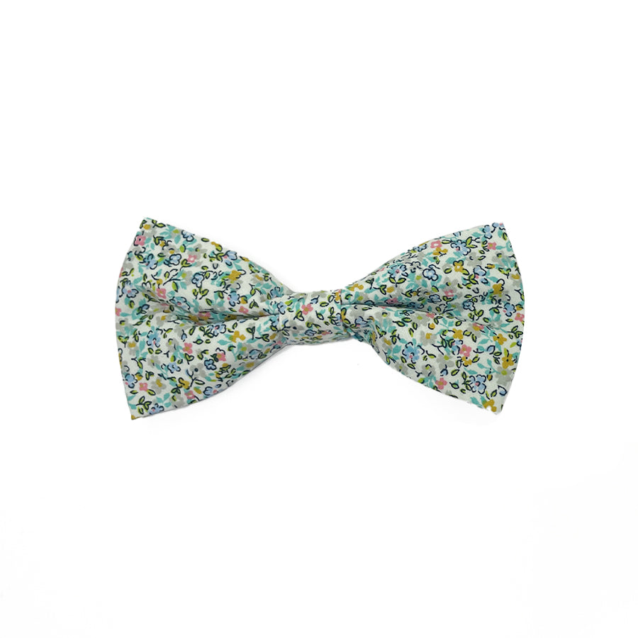 Tiny Blooms kid's bow tie with a cute and colourful floral pattern.