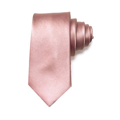 Dusty pink men's silk tie rolled up, made from pure mulberry silk, perfect for formal events.